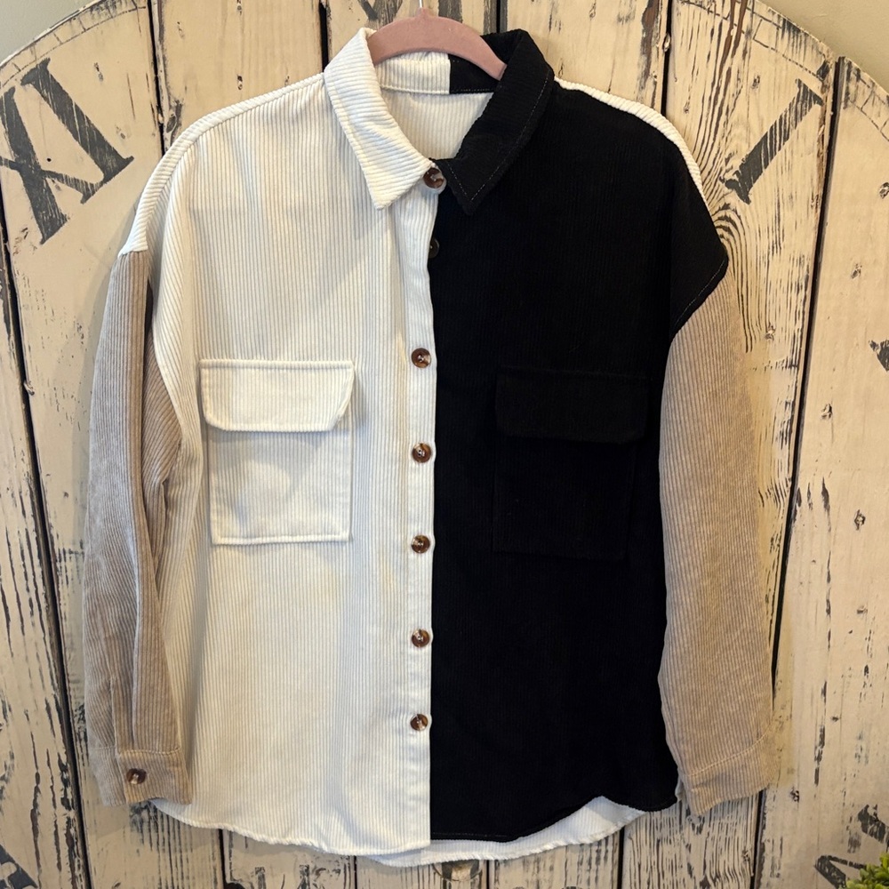 Amazon Black and White Button Down Shirt